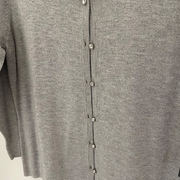 NWT Silver Metallic Cardigan Sweater size M - Picture 5 of 9